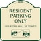 Signmission Parking Reserved Towing Resident Parking Violators Will Towed Alum Sign, 18" x 18", TG-1818-23375 A-DES-TG-1818-23375 - alternate 1